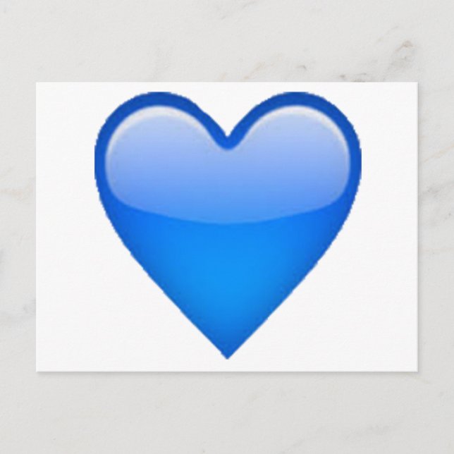 Blue Heart - Emoji Vykort (Framsida)
