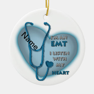 Blue Heart EMT Julgransprydnad Keramik