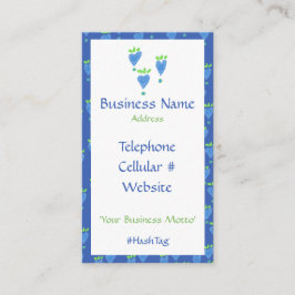 Blue Heart Feminine Affärskort Visitkort