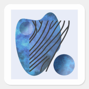 Blue Heart Fyrkantigt Klistermärke