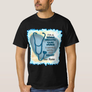 Blue Heart Home Health Sjuksköterska T Shirt