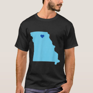 Blue Heart i delstaten Missouri-kontur T Shirt