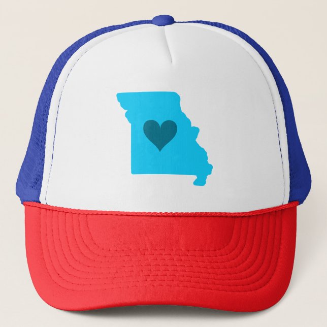 Blue Heart i delstaten Missouri Outline Keps (Framsida)