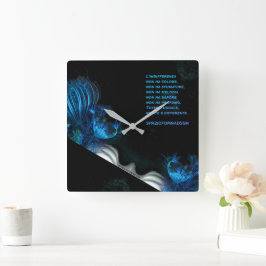 "Blue heart in black from venus" & Indifferenza Fyrkantig Klocka