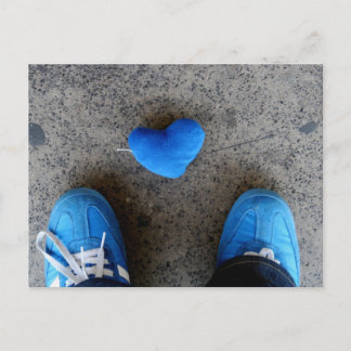 Blue Heart Kärlek Vykort