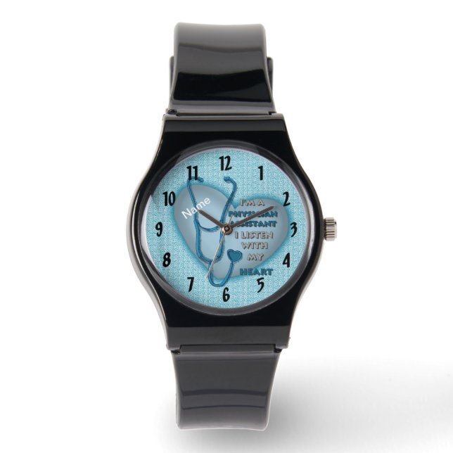 Blue Heart läkarassistent  Armbandsur (Framsida)