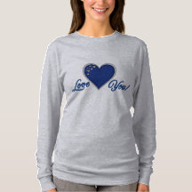 Blue Heart Långärmad T-Shirt