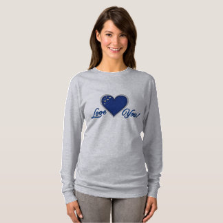 Blue Heart Långärmad T-Shirt