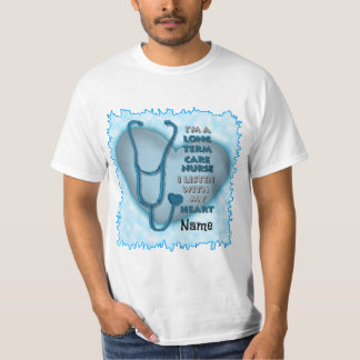 Blue Heart Long Term Care Nurse T Shirt