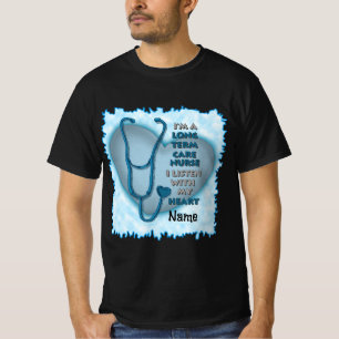Blue Heart Long Term Care Nurse T Shirt