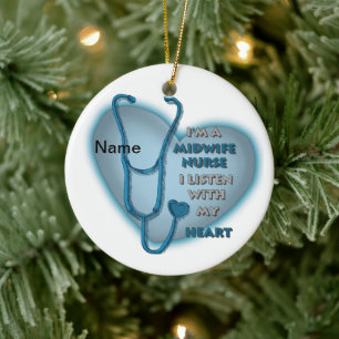 Blue Heart Midfru Nurse ornament