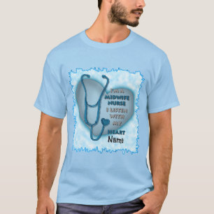 Blue Heart Midfru Nurse T Shirt