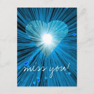 Blue Heart 'miss you'-vykort! Vykort