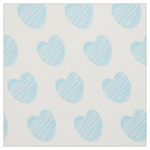 Blue Heart Mönster Tyg