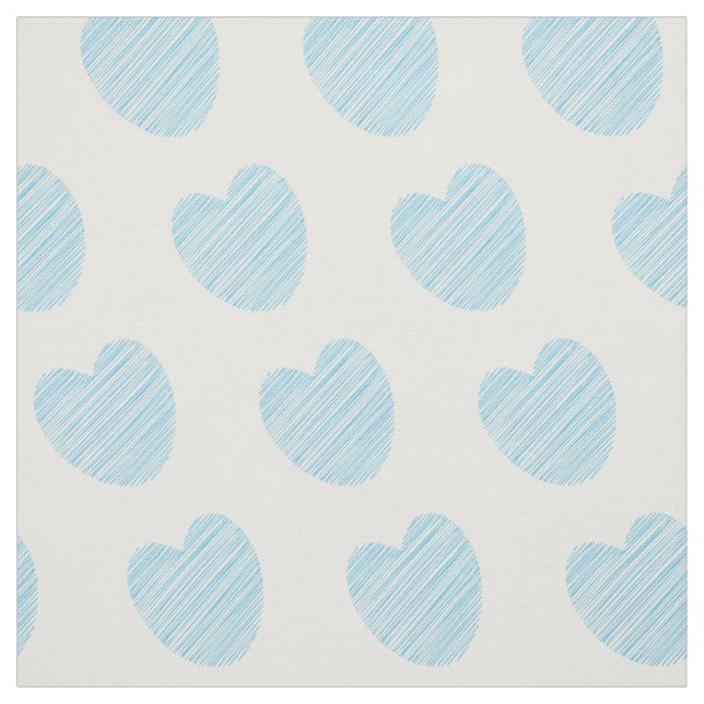 Blue Heart Mönster Tyg (Provkarta)
