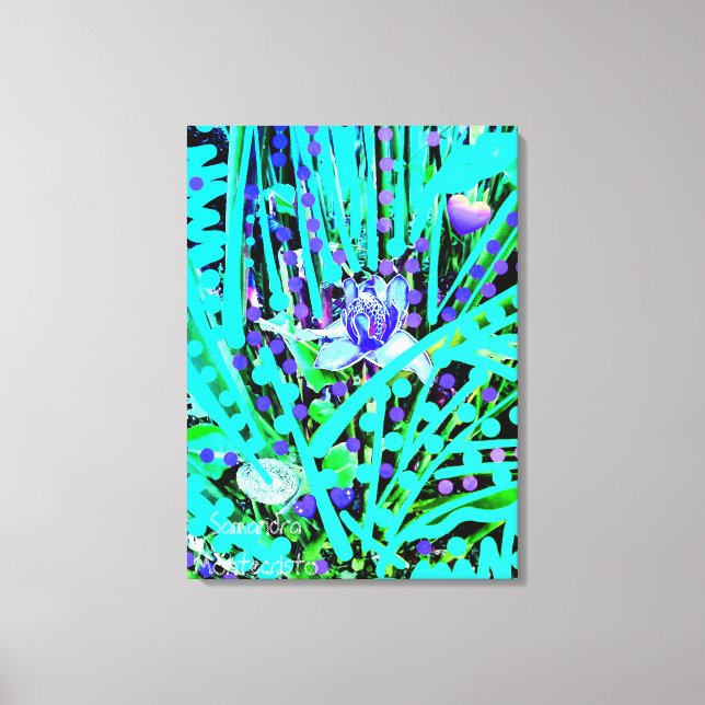 Blue Heart Moon & Wonder Blue Rose Canvas Print (Framsida)