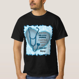 Blue Heart ObGyn Nurse T Shirt