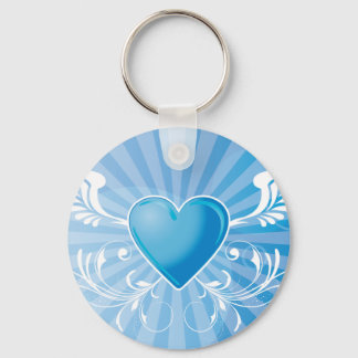 Blue Heart och Vingar Nyckelring