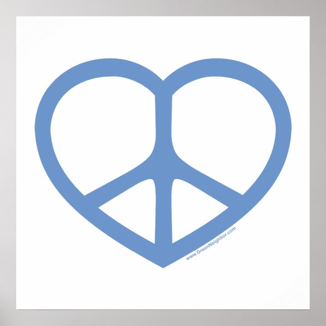 Blue Heart of Kärlek, Fredstecken Poster (Framsidan)