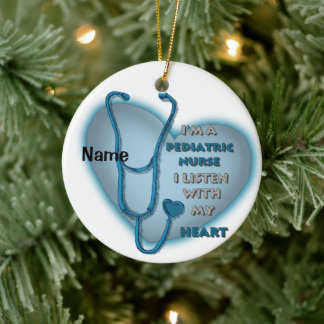 Blue Heart Pediatriska sjuksköterskor Julgransprydnad Keramik
