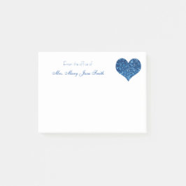 Blue Heart Post-it Block