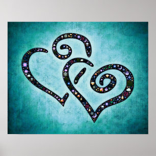 Blue Heart Poster