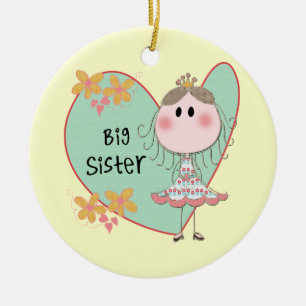 Blue Heart Princess Big Sister Julgransprydnad Keramik