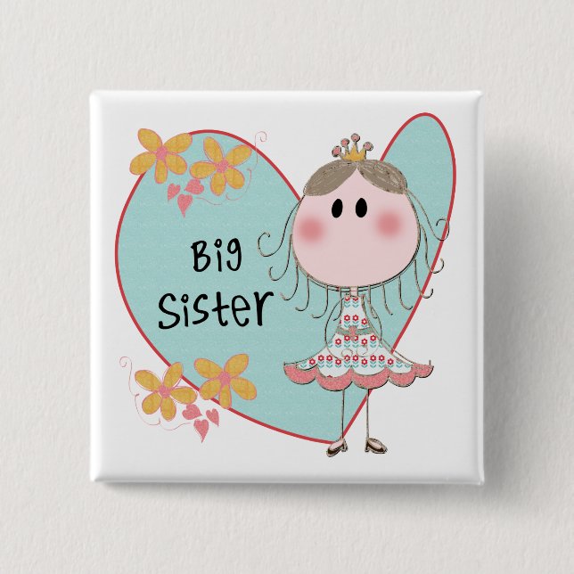 Blue Heart Princess Big Sister Knapp (Framsida)