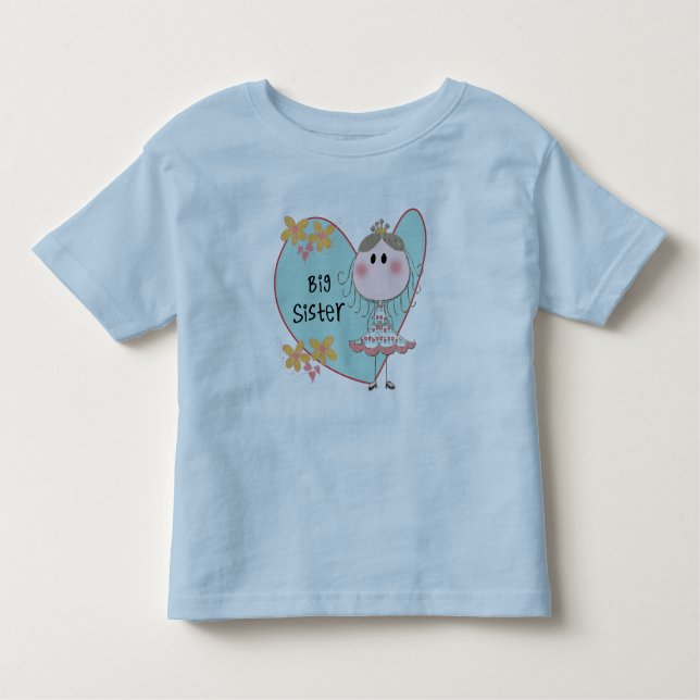 Blue Heart Princess Big Sister T-shirt (Framsida)