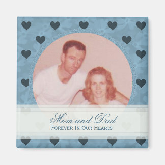 Blue Heart-ram: Memorial: Bild Magnet