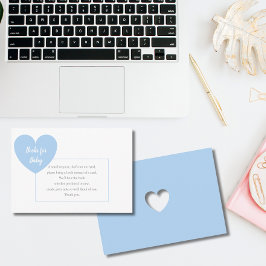 Blue Heart Request Bokar for Pojke Shower Tilläggskort