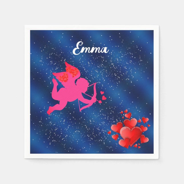 Blue heart  romantic wallpaper pappersservett (Framsidan)