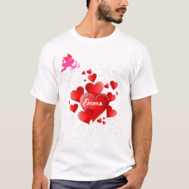 Blue heart romantic wallpaper t shirt