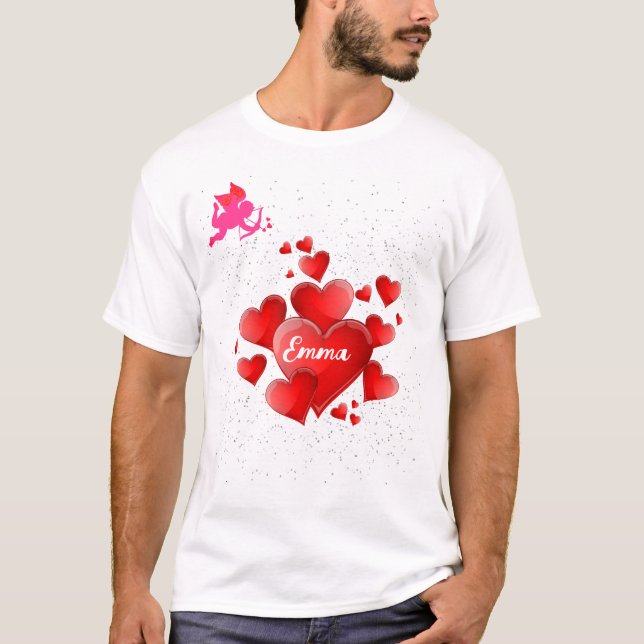 Blue heart  romantic wallpaper t shirt (Framsida)