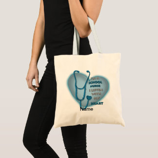 Blue Heart School Nurse Tote Bag Tygkasse