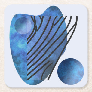Blue Heart Underlägg Papper Kvadrat
