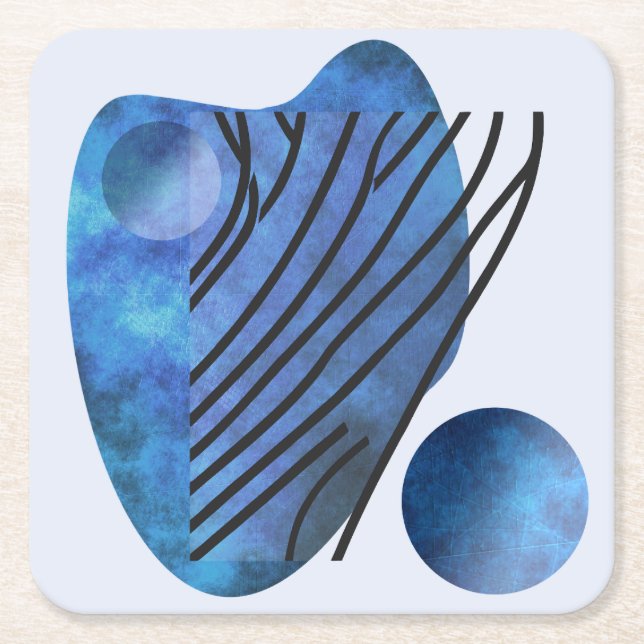 Blue Heart Underlägg Papper Kvadrat (Framsidan)