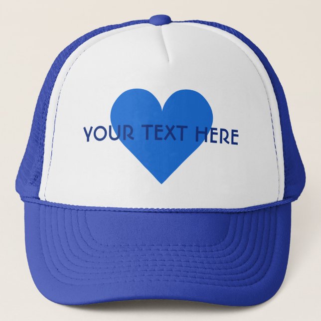 Blue Heart Valentine anpassningsbar Hats Keps (Framsida)