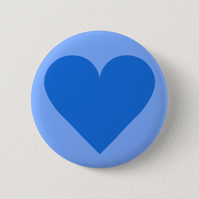 Blue Heart Valentine anpassningsbar-knapp Knapp (Framsida)