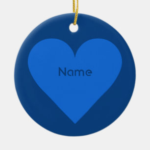 Blue Heart Valentine anpassningsbar ornament