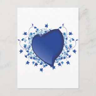 Blue Heart Vykort