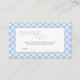 Blue Hearts Baby Shower Diaper Raffle Tilläggskort