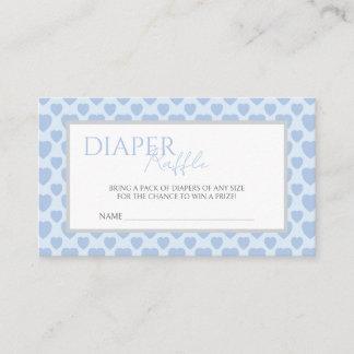 Blue Hearts Baby Shower Diaper Raffle  Tilläggskort