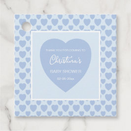 Blue Hearts Baby Shower Gåvor Etiketter