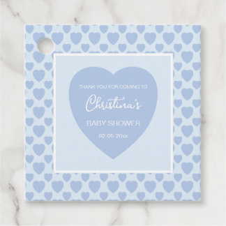 Blue Hearts Baby Shower  Gåvor Etiketter