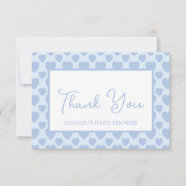 Blue Hearts Baby Shower Tack Kort