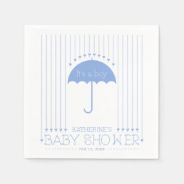 Blue Hearts Boy Shower Party Pappersservett