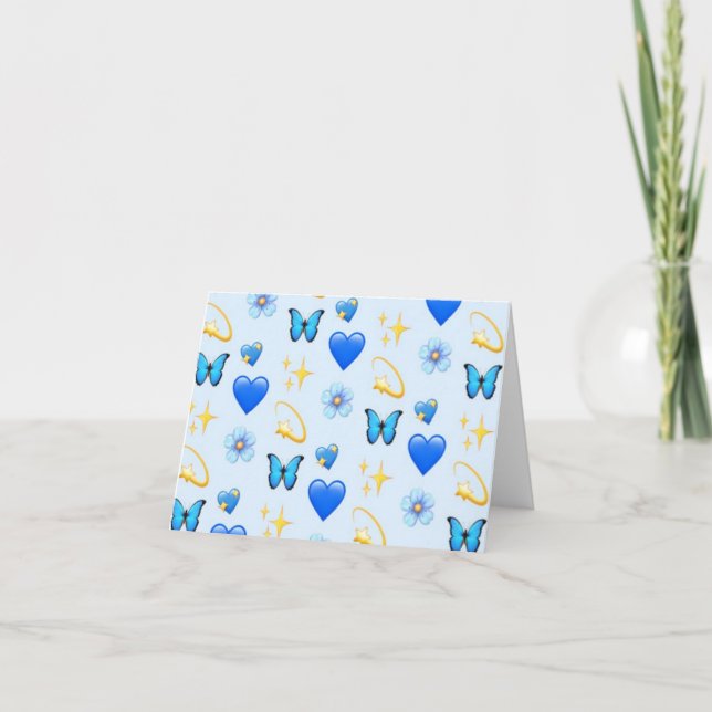 Blue Hearts-Create Your Own (CYO) - Tackkort (Framsida)