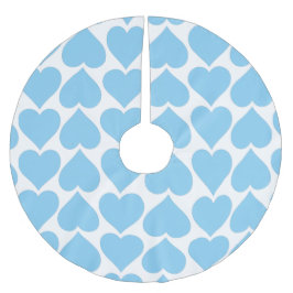 Blue Hearts Mönster, Romantic, Kärlek Julgransmatta Borstad Polyester