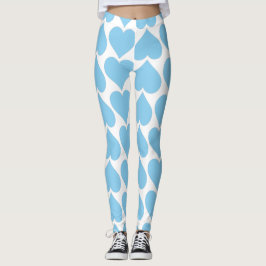 Blue Hearts Mönster, Romantic, Kärlek Leggings